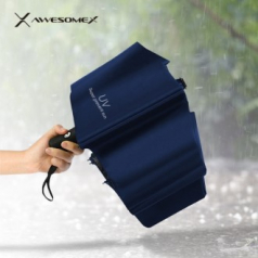 어썸엑스 UV차단 3단 완전자동 암막 파스텔 우양산(UPF50+) 블루 // 인쇄배송무료