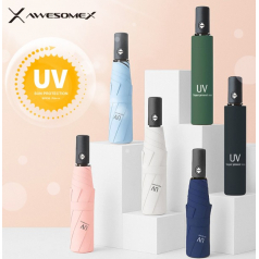 [인쇄배송무료]어썸엑스   UV차단 3단 완전자동 암막 파스텔 우양산(UPF50+)