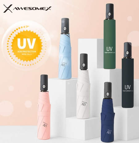 [인쇄배송무료]어썸엑스   UV차단 3단 완전자동 암막 파스텔 우양산(UPF50+)