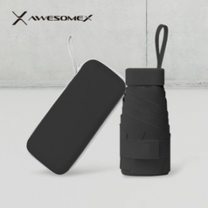 어썸엑스 UV차단 초경량 미니포켓 암막 파스텔 5단 양우산 (UPF50+) 블랙 // 인쇄배송무료