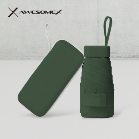 [인쇄배송비무료] 어썸엑스 UV차단 초경량 미니포켓 암막 파스텔 5단 양우산 (UPF50+) 그린 #2