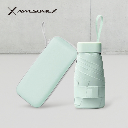 [인쇄배송비무료] 어썸엑스 UV차단 초경량 미니포켓 암막 파스텔 5단 양우산 (UPF50+) 민트 #2