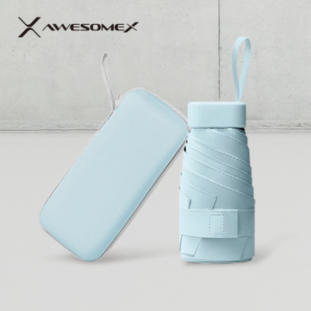 [인쇄배송비무료] 어썸엑스 UV차단 초경량 미니포켓 암막 파스텔 5단 양우산 (UPF50+) 스카이블루 #2