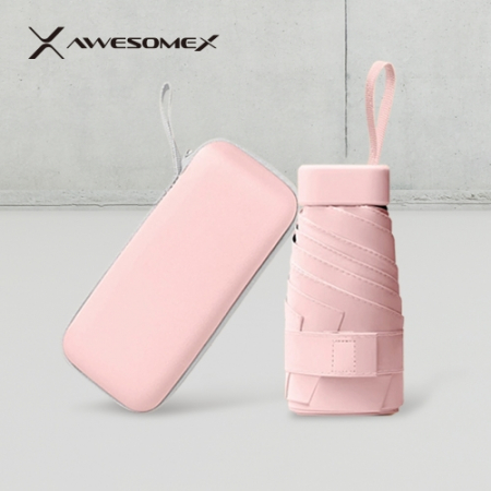 [인쇄배송무료]어썸엑스   UV차단 초경량 미니포켓 암막 파스텔 우양산 (UPF50+) 핑크 #2