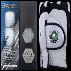 볼빅플라이온3구+골프공타올 +골프장갑세트