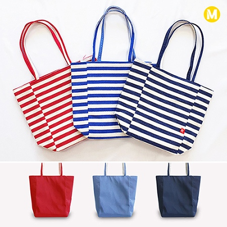 모모카멜 양면 스트라이프 에코백 38X32X15cm HE33 #2