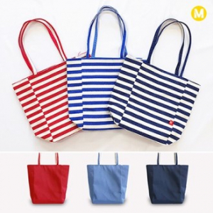 모모카멜 양면 스트라이프 에코백 38X32X15cm HE33