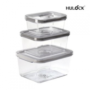 휴락 진공밀폐용기 뉴트럴그레이 사각 3종세트(1호+2호+3호)