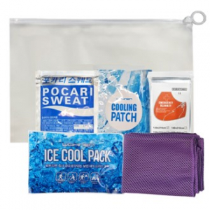 아사삭폭염예방키트 su001F 6종 쿨타올 포카리스웨트 아이스쿨팩 쿨패치 은박담요 지퍼백