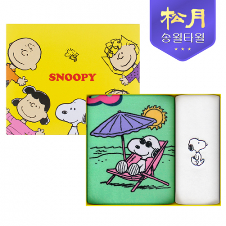 송월 스누피 베케이션50 비치타올 + 스누피 리버40 타올 2P 세트(비치타올1+세면타올1) #2