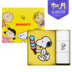 송월 스누피 라이프50 비치타올 + 스누피 프렌즈40 타올 2P 세트(비치타올1+세면타올1)