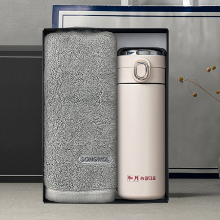 송월 프리미엄 선물 세트 (호텔 컬러풀40 1P + 원터치텀블러 420ml 1P) #5