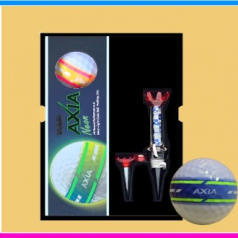 볼빅 엑시아 네온 골프공 3구 자석티 세트 (3pc) 볼빅 네온 야광 골프공 엑시아 골프공