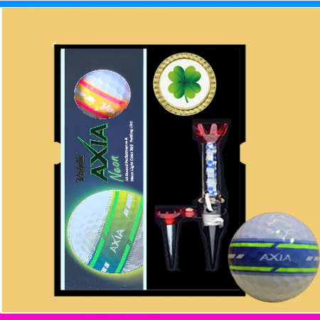 볼빅 엑시아 네온 골프공 3구 볼마커 자석티 세트 (3pc) 볼빅 네온 야광 골프공 엑시아 골프공 #2