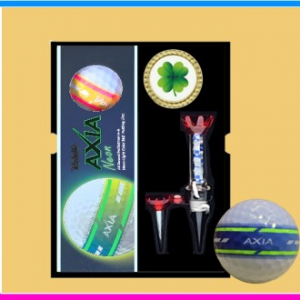 볼빅 엑시아 네온 골프공 3구 볼마커 자석티 세트 (3pc) 볼빅 네온 야광 골프공 엑시아 골프공