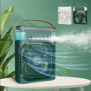 모던아이스 LED 가습기 선풍기 600ml / 탁상용 휴대용 미니 무드등