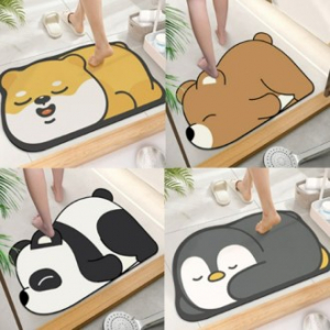 애니멀 동물 캐릭터 규조토 발매트 논슬립 매트 욕실 주방 현관 수영장