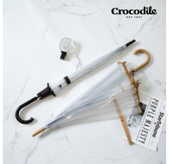 크로커다일 60-8K 바이어스 투명 비닐 장우산 2개셋트