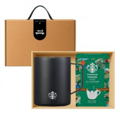 스타벅스 블랙 매트 데비텀블러 473ml 스타벅스 드립백(5P) 손잡이 기프트박스 세트