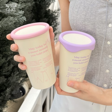 애프터글랫 플랫원캡 아이보리 러블리 텀블러 500ml 1P #2
