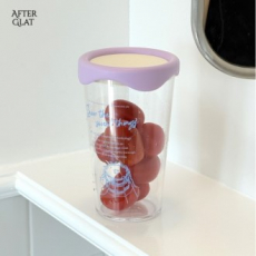 애프터글랫 플랫원캡 클리어 러블리 텀블러 500ml 1P