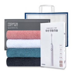 송월 프리미엄 선물 세트 (호텔40수 헤스티지 1P + 전동칫솔 1P)