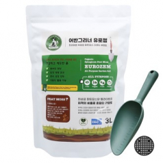텃밭 화분 식물키우기 피트모스 배양토 흙 3L+모종삽+깔망 가드닝 세트