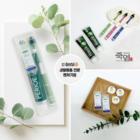 M케이스 죽염광폭LG칫솔 페리오100g 치실 치간 칫솔치약세트 #6