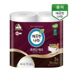 깨끗한나라 촉앤감케어 화장지 30m3겹4롤