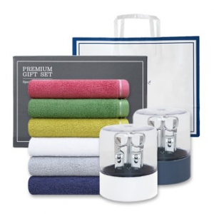 송월 프리미엄 선물 세트 (호텔 컬러풀40 1P + 쓰리세븐 KR-050C 손톱깎이 세트 1P)