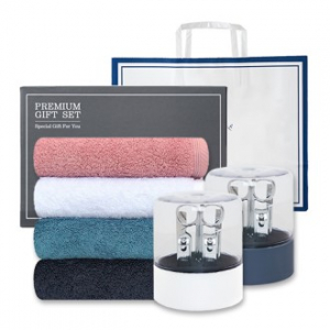 송월 프리미엄 선물 세트 (호텔40수 헤스티지 1P + 쓰리세븐 KR-050C 손톱깎이 세트 1P)