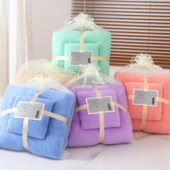 665 코랄 플리스 목욕 타올 세트