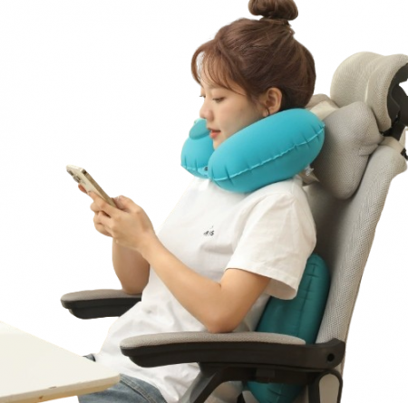 공기주입 에어 휴대용 목배게 홍보 컬러 인쇄 #2