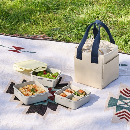 락앤락 데일리 코튼 찬합 세트 정사각 3단 LL-102 #2