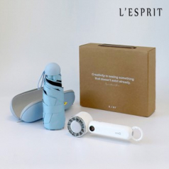 레스쁘리 스페셜 선풍기세트 C (지니큐 미니 선풍기+마카롱 우산)