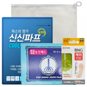 건강돌봄키트 3종 신신파프(슈퍼쿨파스) 동전 마데케어밴드세트 he001