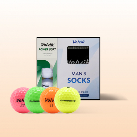 볼빅 파워소프트(2pc) 3구 골프공 양말 선물세트 #2