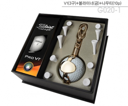 골프용품 타이틀리스트 pro V1(3구)+볼라이너(금)+나무티(10p) 홀인원 t009 #3