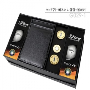 골프용품 타이틀리스트 pro V1(6구)+비즈머니클립+순금볼마커 골프사은품 t013