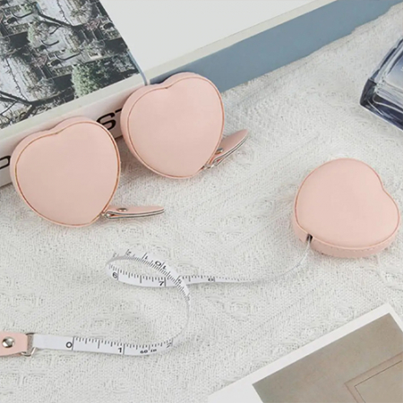 869 하트모양 PU가죽 미니 줄자 #2