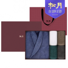 송월 컬러컬렉션 가운 + 40수 포인트 200g 타올 5P 세트