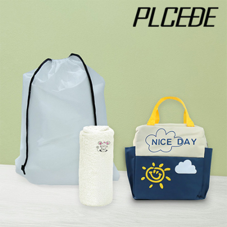 플씨드 사계절 3종 EVA 파우치 E세트 (투톤 빅사이즈 보온보냉백+고리형 캐릭터 핸드타월) #2