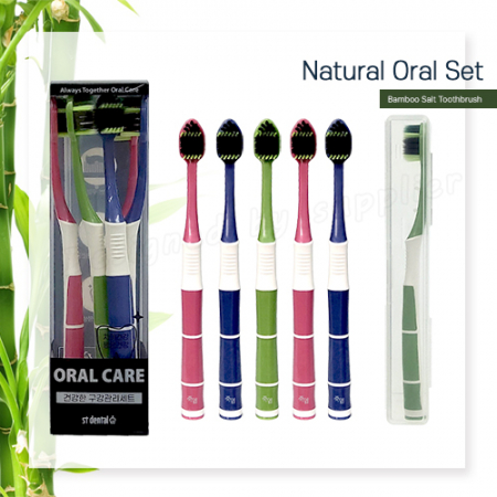 오랄케어 큐빅 죽염광폭LG칫솔5P 미세모세트 #3