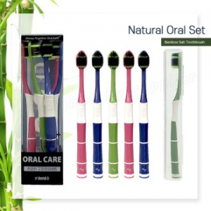 오랄케어 큐빅 죽염광폭LG칫솔5P 미세모세트