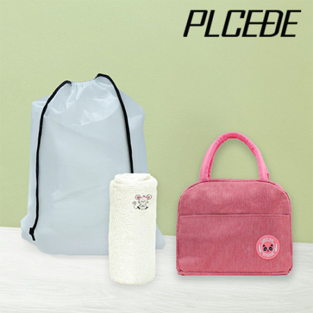 플씨드 사계절 3종 EVA 파우치 C세트 (클래식 포켓 판다 보온보냉백+고리형 캐릭터 핸드타월) #2