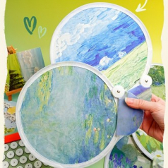 933 유화 미니 접이식 부채