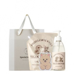 라라퓨어 레몬주방세제+주방세제리필+압축수세미 손가는 마음 2호 박스 선물세트