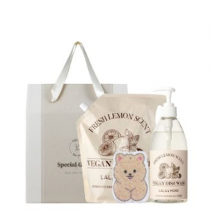 라라퓨어 레몬주방세제+주방세제리필+압축수세미 손가는 마음 2호 박스 선물세트