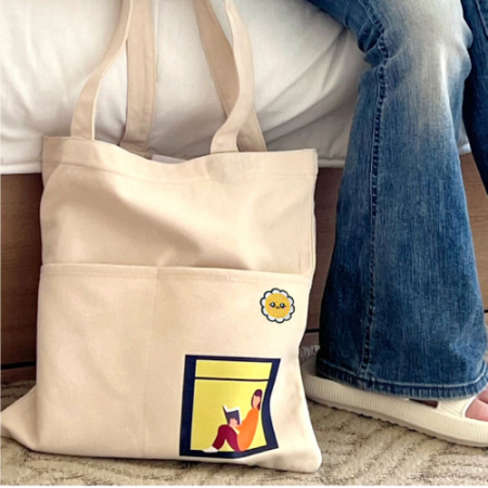 행복이 스마일 플라워 투포켓 에코백 #2