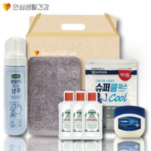 돌봄케어세트(디펜드샴푸+국산타올170g+유시몰가글+바세린젤리+유한양행슈퍼쿨파스)